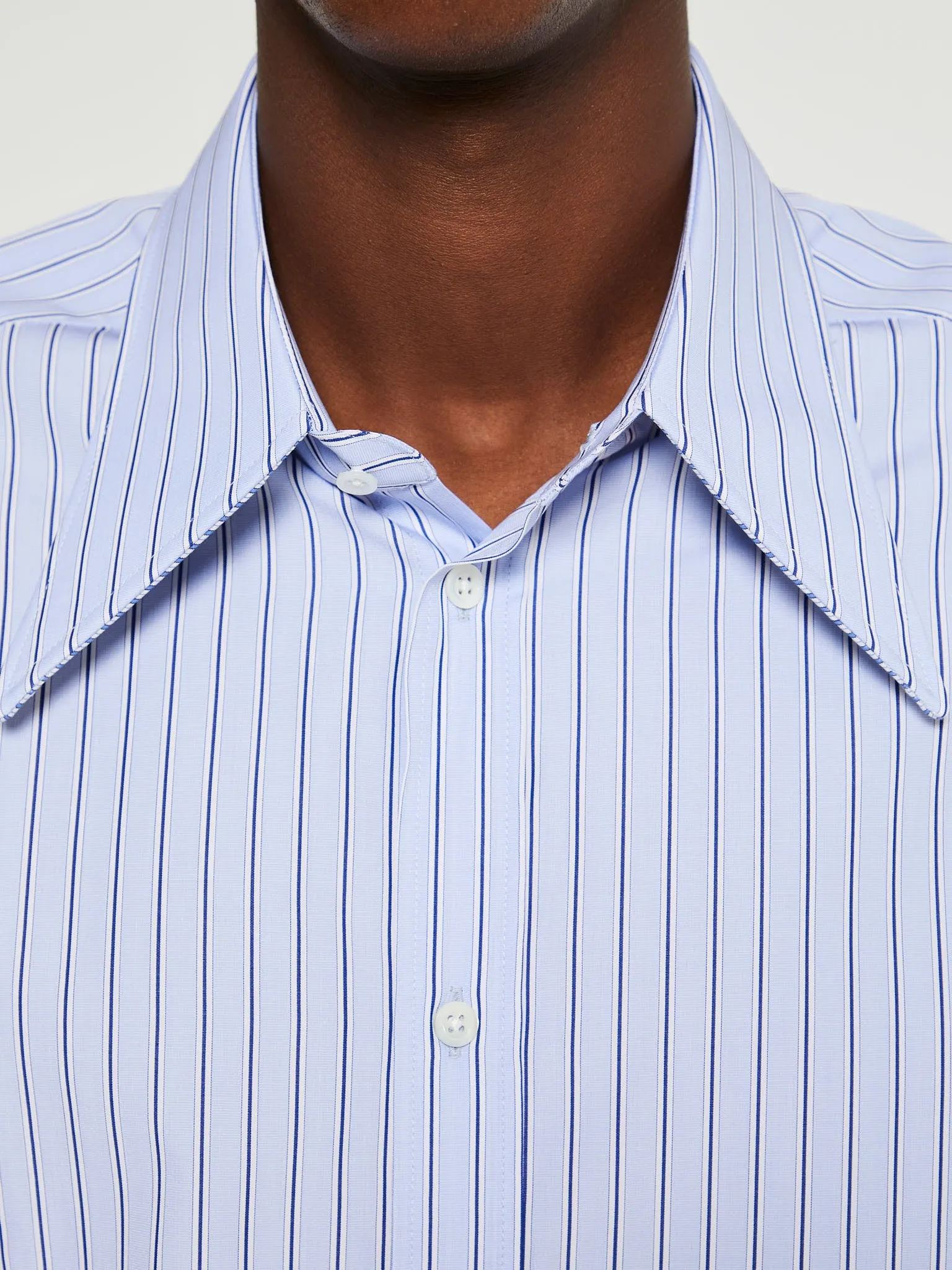 Cotton Poplin Shirt in Light Blue