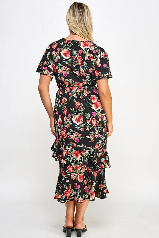 Curvy Floral Midi Dress
