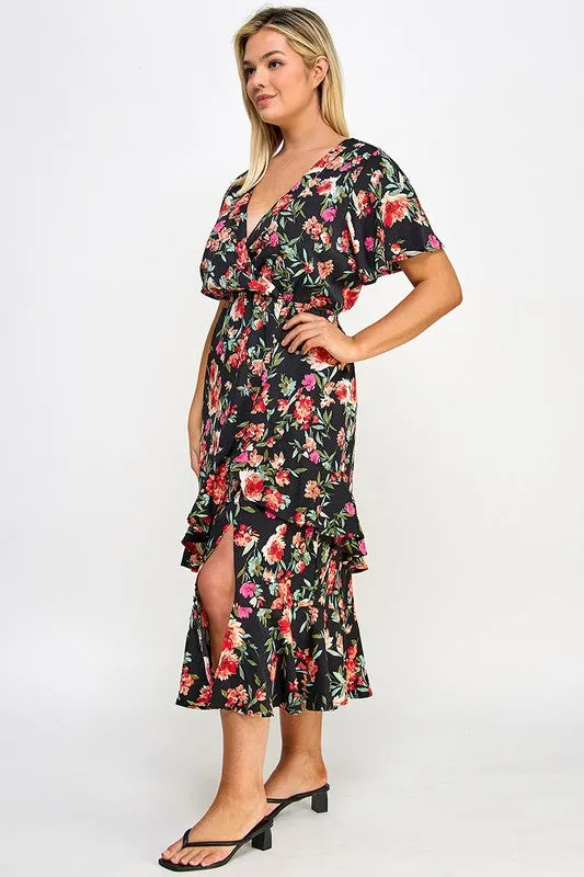 Curvy Floral Midi Dress