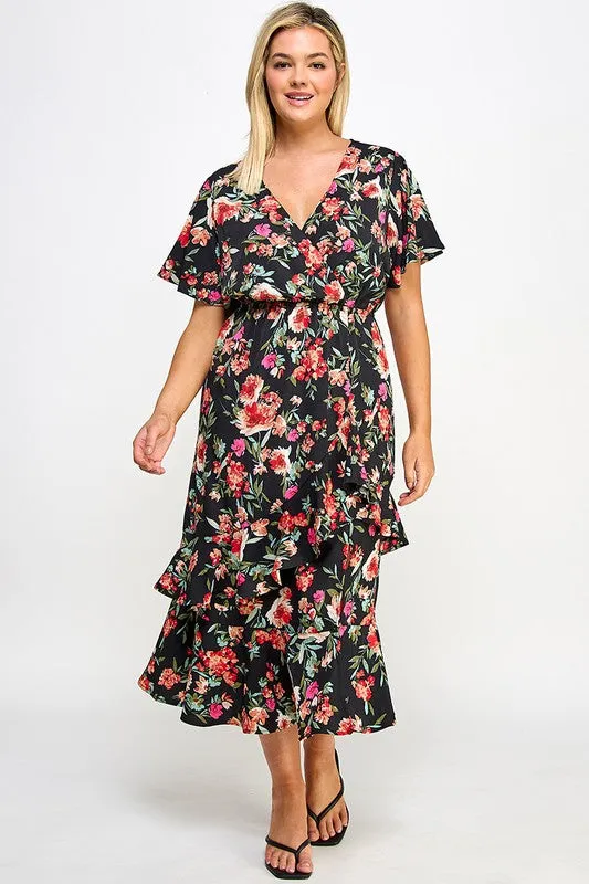 Curvy Floral Midi Dress