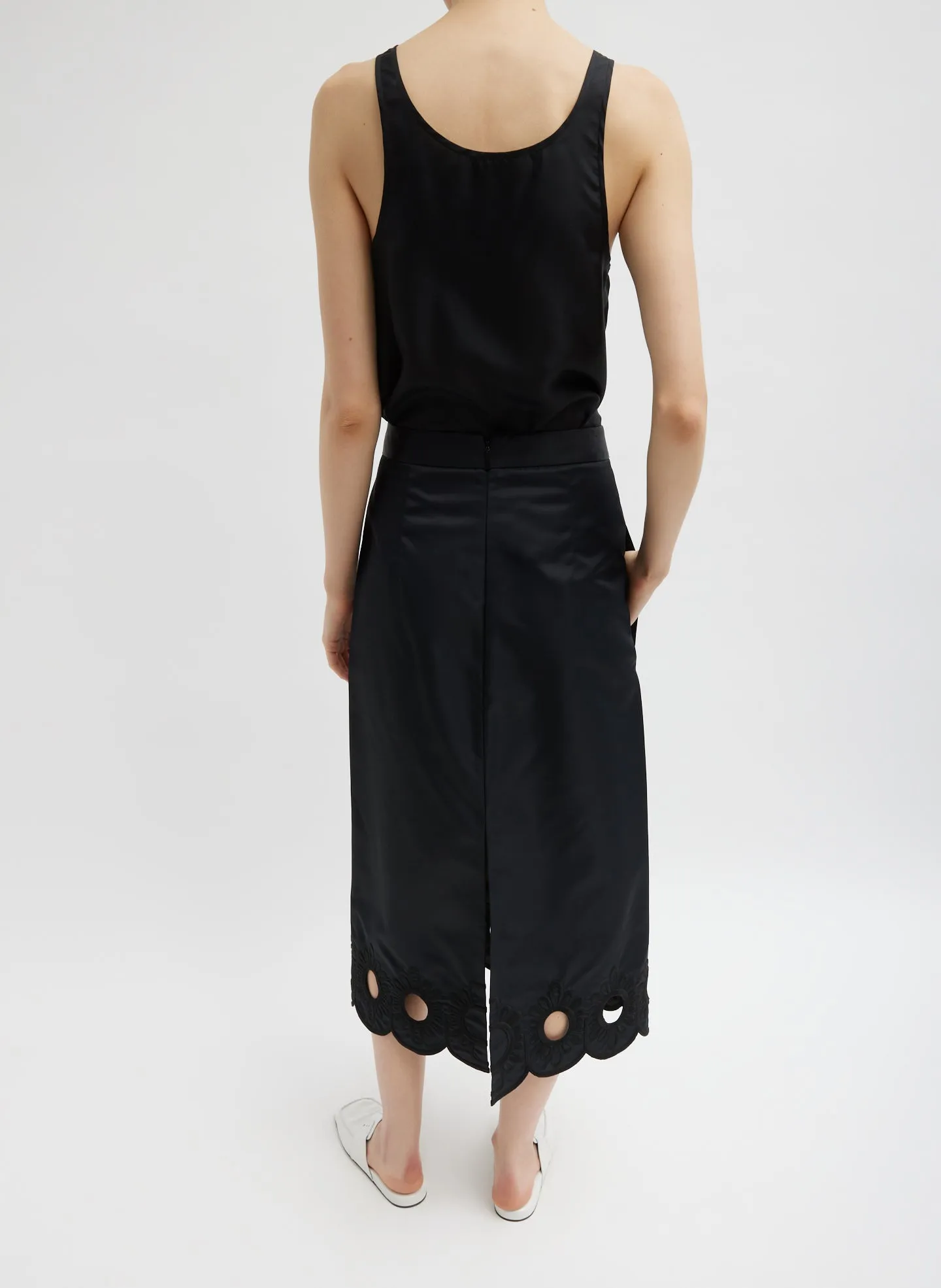 Daisy Embroidered Nylon Skirt