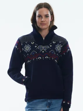 Womens Weatherproof Sweater - Fongen Navy by Dale of Norway