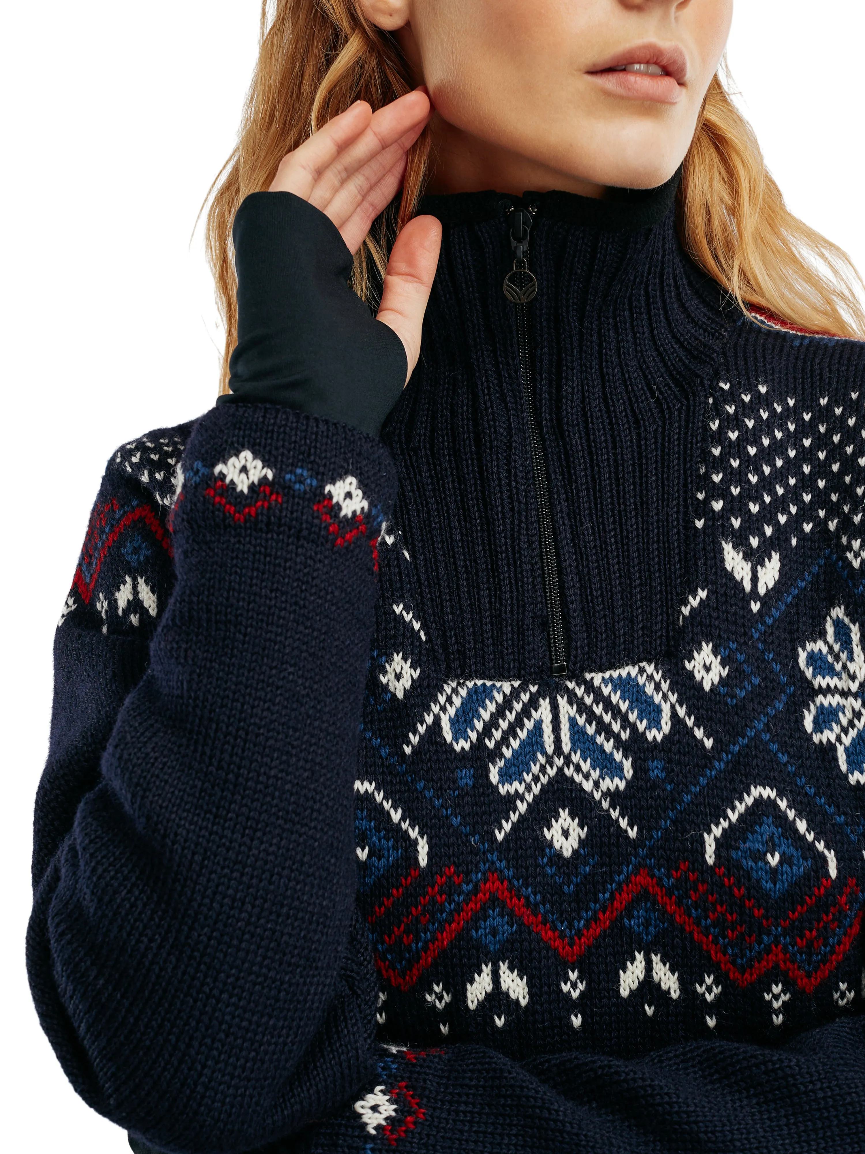 Womens Weatherproof Sweater - Fongen Navy by Dale of Norway