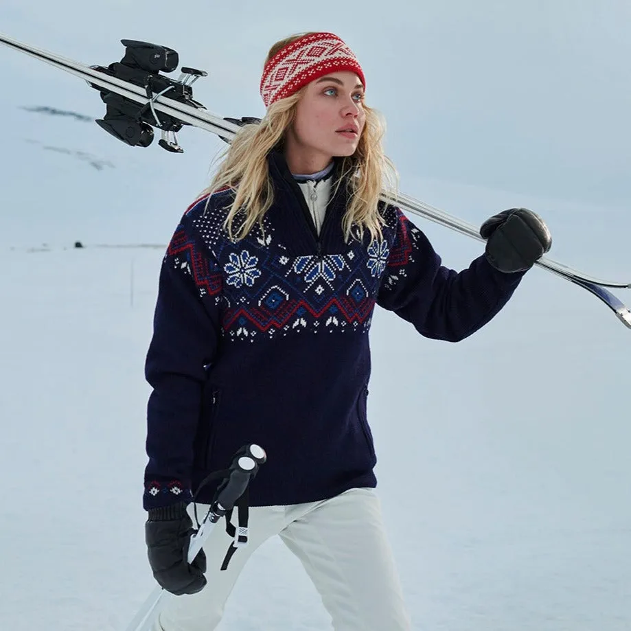 Womens Weatherproof Sweater - Fongen Navy by Dale of Norway