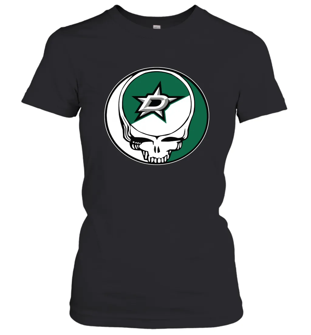 Dallas Stars Grateful Dead Steal Your Face Hockey NHL Womens T-Shirt