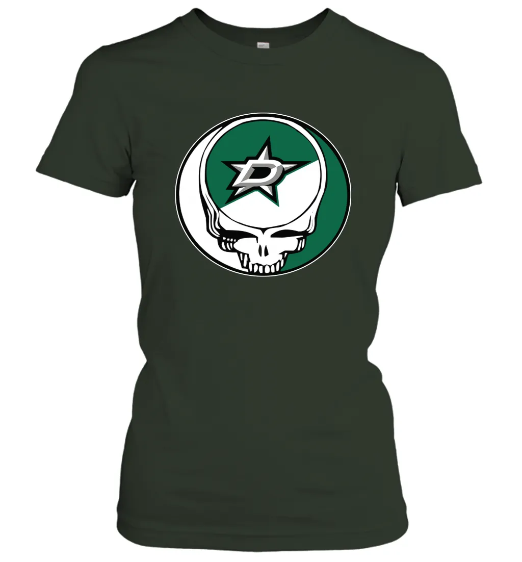 Dallas Stars Grateful Dead Steal Your Face Hockey NHL Womens T-Shirt