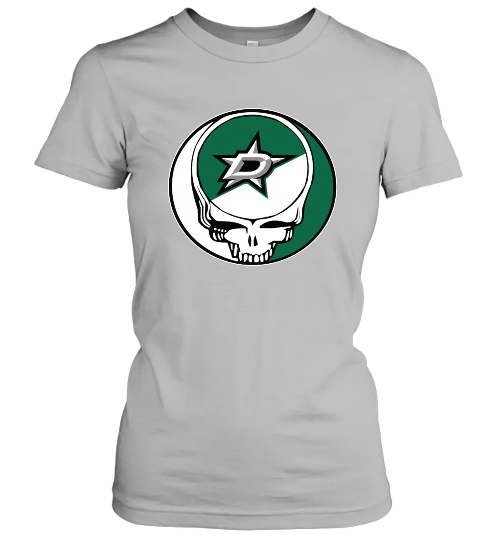 Dallas Stars Grateful Dead Steal Your Face Hockey NHL Womens T-Shirt