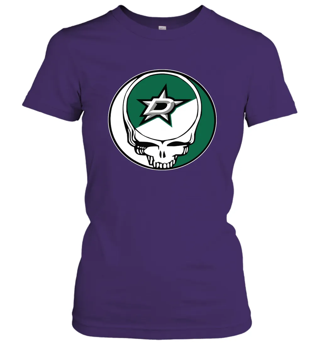 Dallas Stars Grateful Dead Steal Your Face Hockey NHL Womens T-Shirt