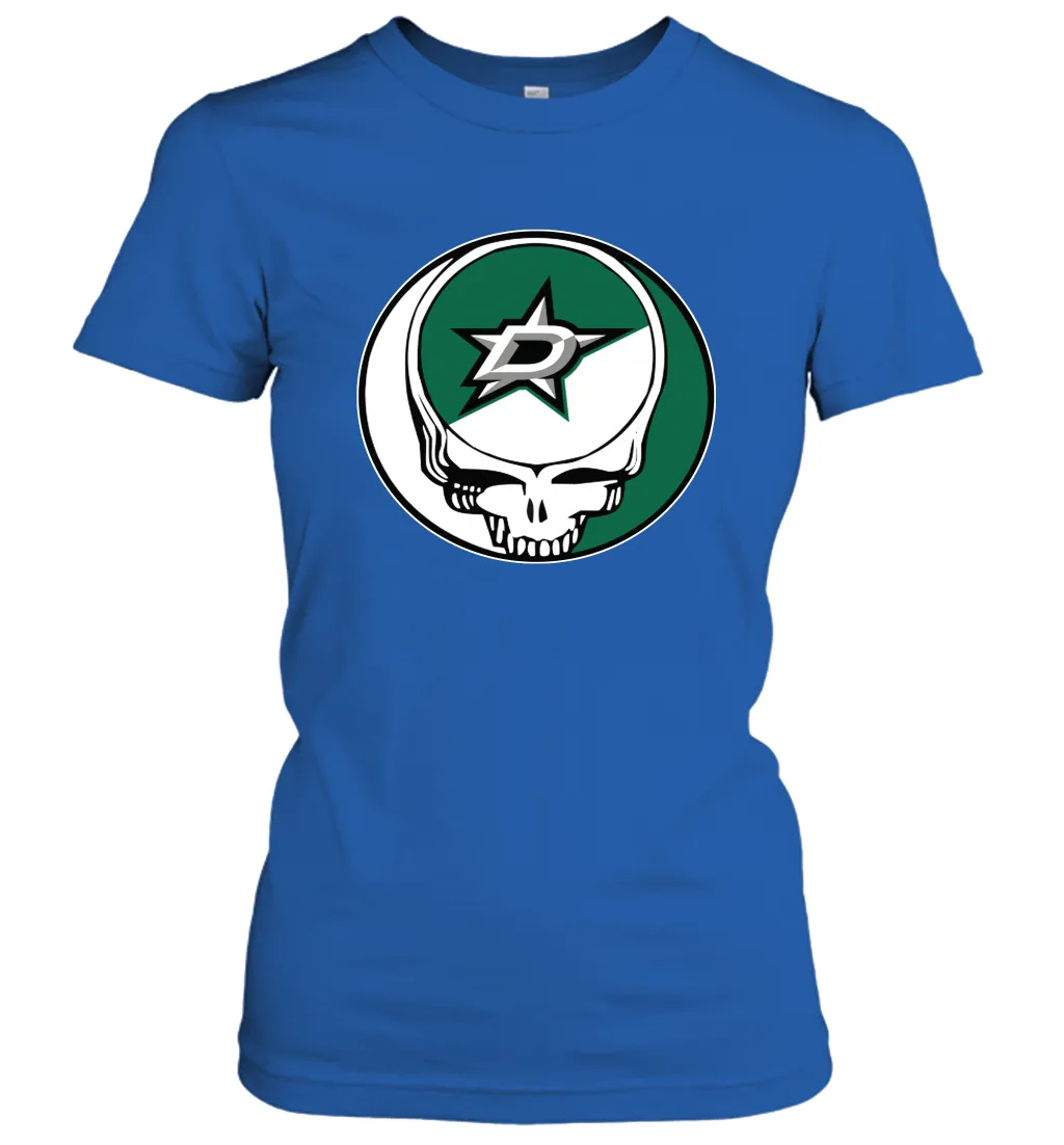 Dallas Stars Grateful Dead Steal Your Face Hockey NHL Womens T-Shirt
