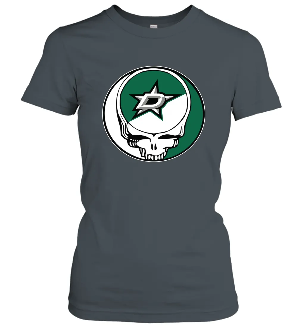 Dallas Stars Grateful Dead Steal Your Face Hockey NHL Womens T-Shirt