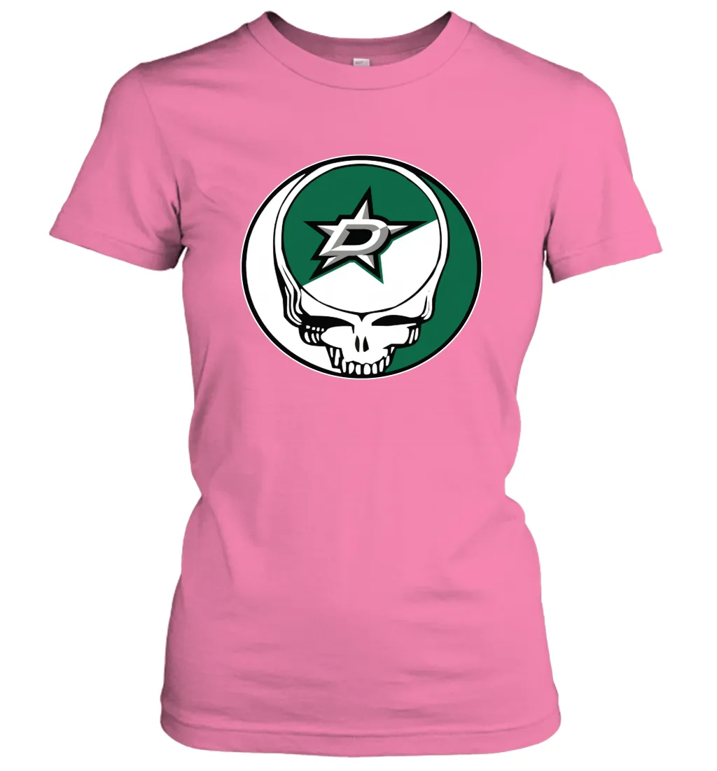 Dallas Stars Grateful Dead Steal Your Face Hockey NHL Womens T-Shirt