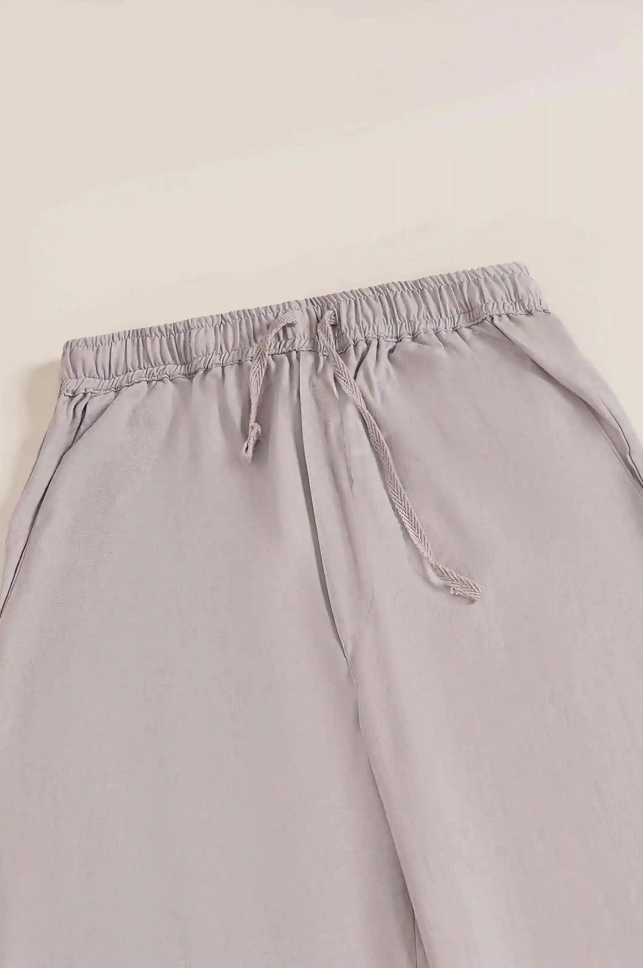 DRAWSTRING WIDE LEG PANTS
