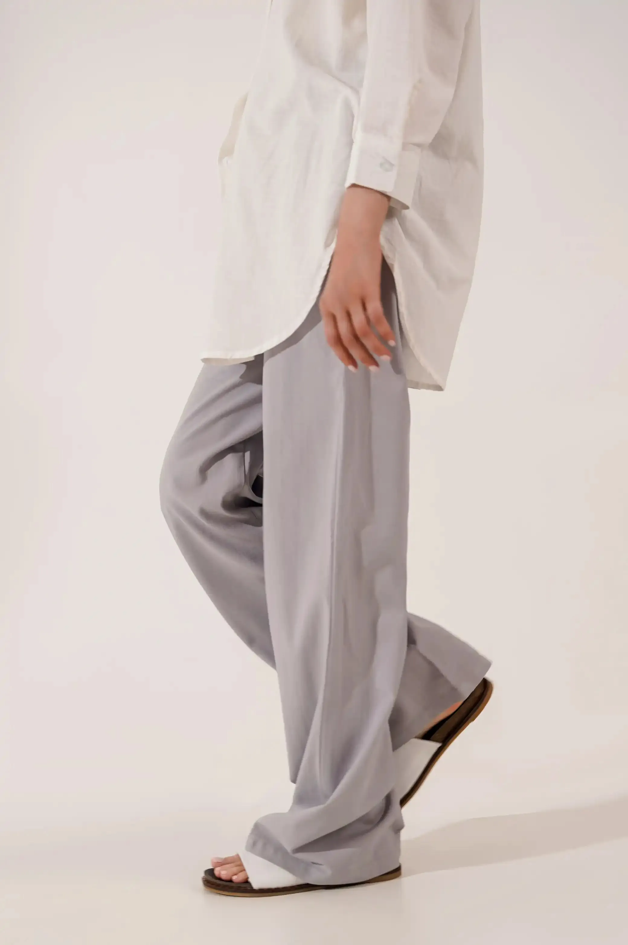 DRAWSTRING WIDE LEG PANTS