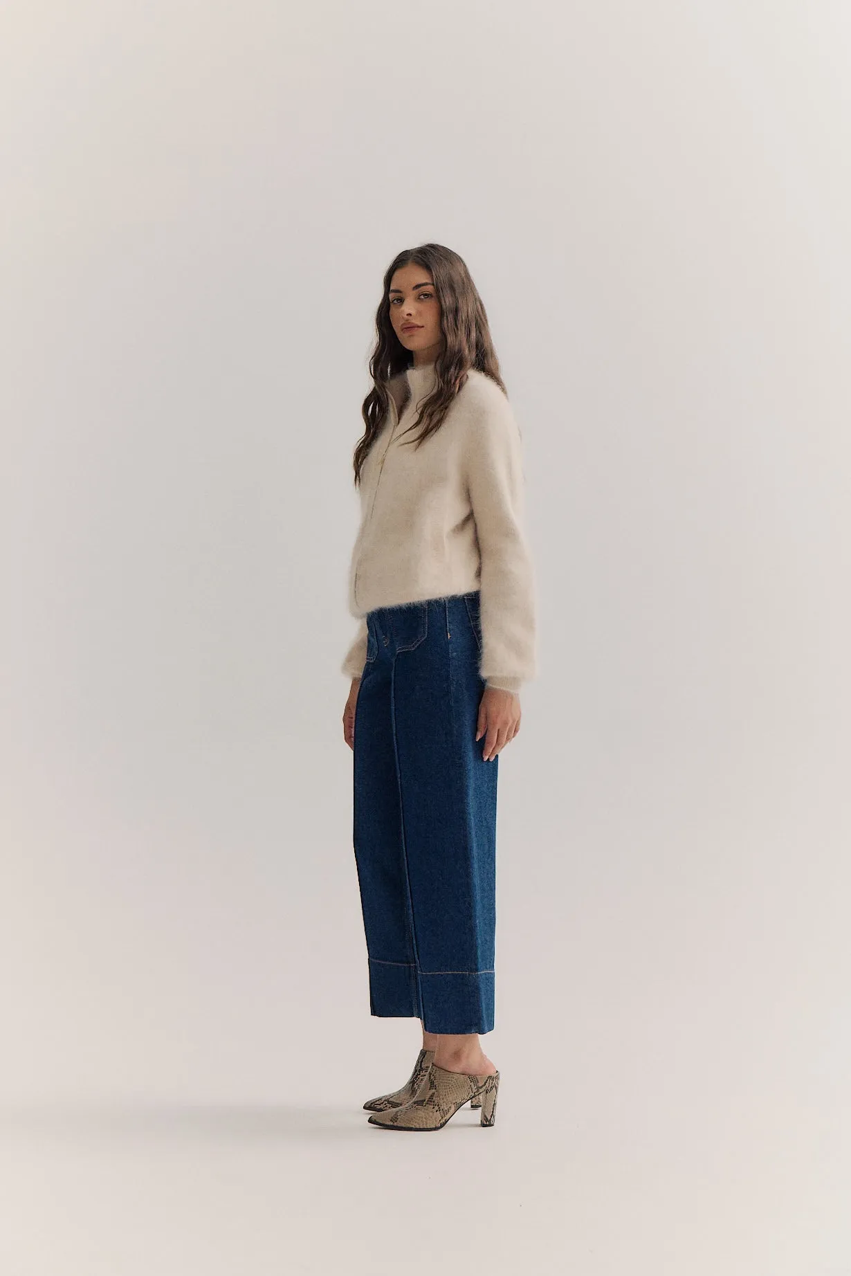 Felix Zip Cardigan - Oatmeal