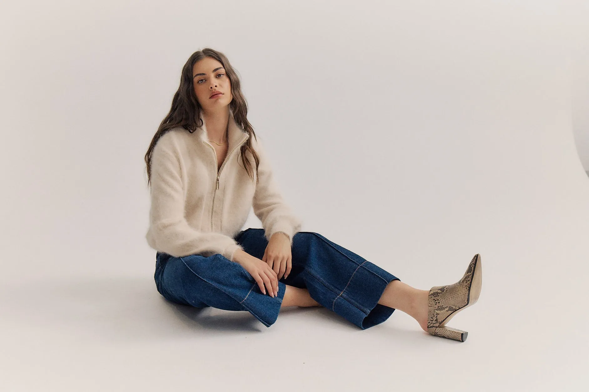 Felix Zip Cardigan - Oatmeal
