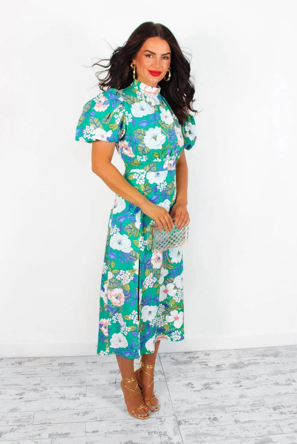 Got The Flower - Green Floral Midi Dress