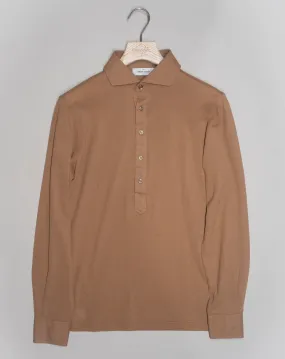 Gran Sasso Cotton Pop-Over Shirt / Tobacco