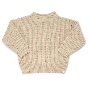 Grandpa Knitted Pullover - Cream/Pink Confetti