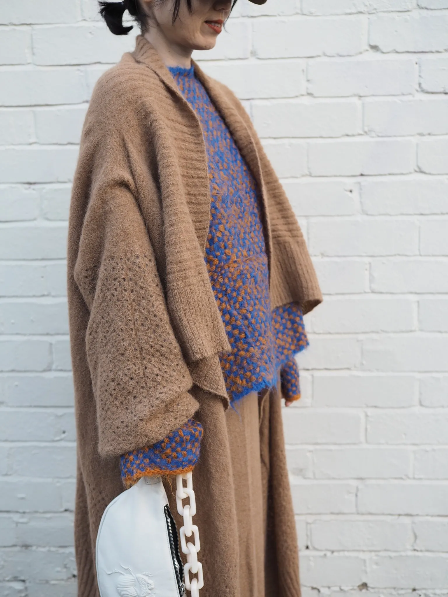Hand loom 2 tone sweater (Alpaca) Pink - Saffron