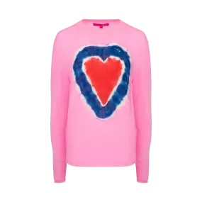 Heart Tie-Dye Cashmere Sweater