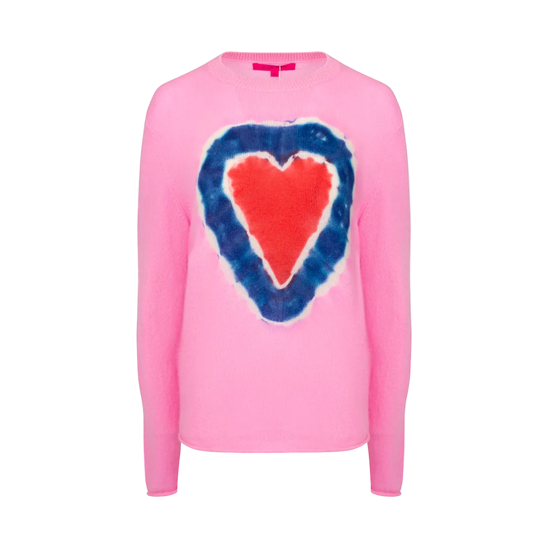 Heart Tie-Dye Cashmere Sweater