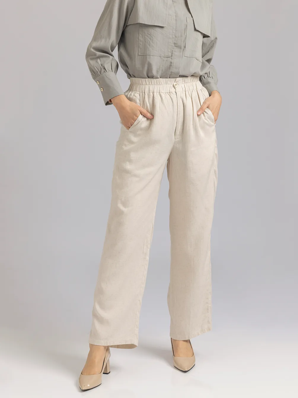 KEFI LINEN PANTS KHAKI