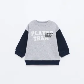 LFT - Boys 'Grey&Navy' Printed Fleece Sweatshirt LFT619