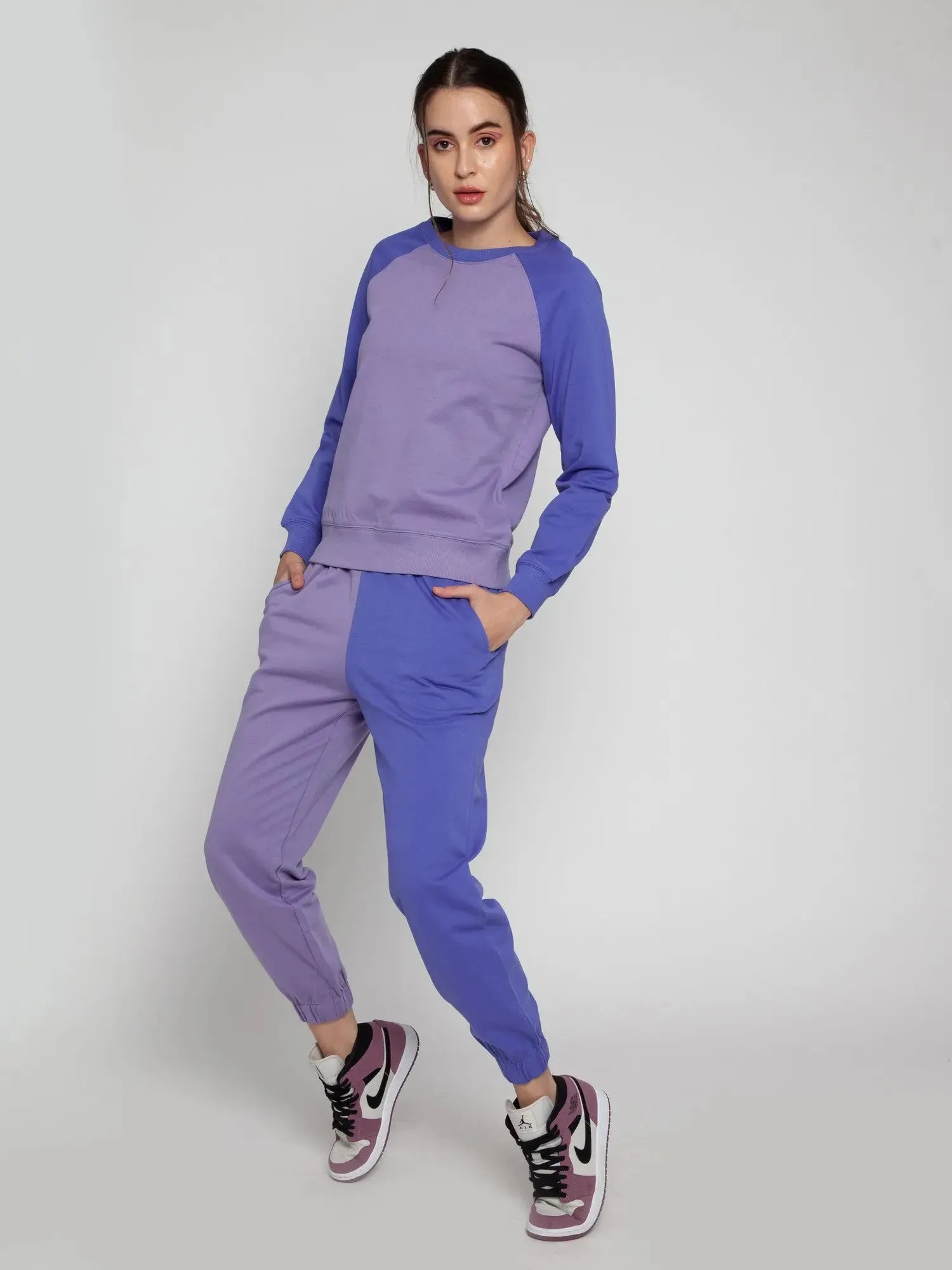 Lilac   Very Peri Split Sweatshirt