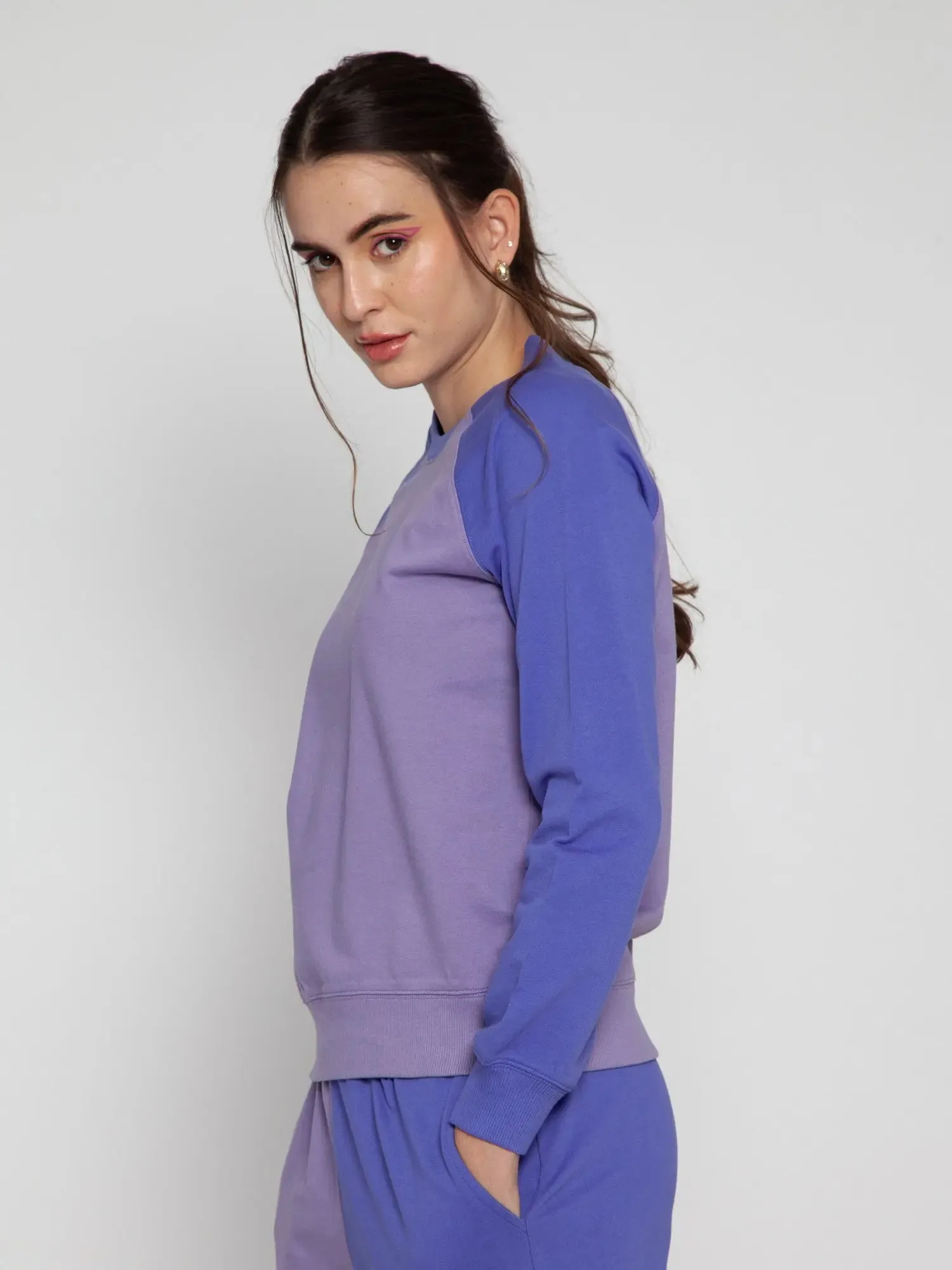 Lilac   Very Peri Split Sweatshirt