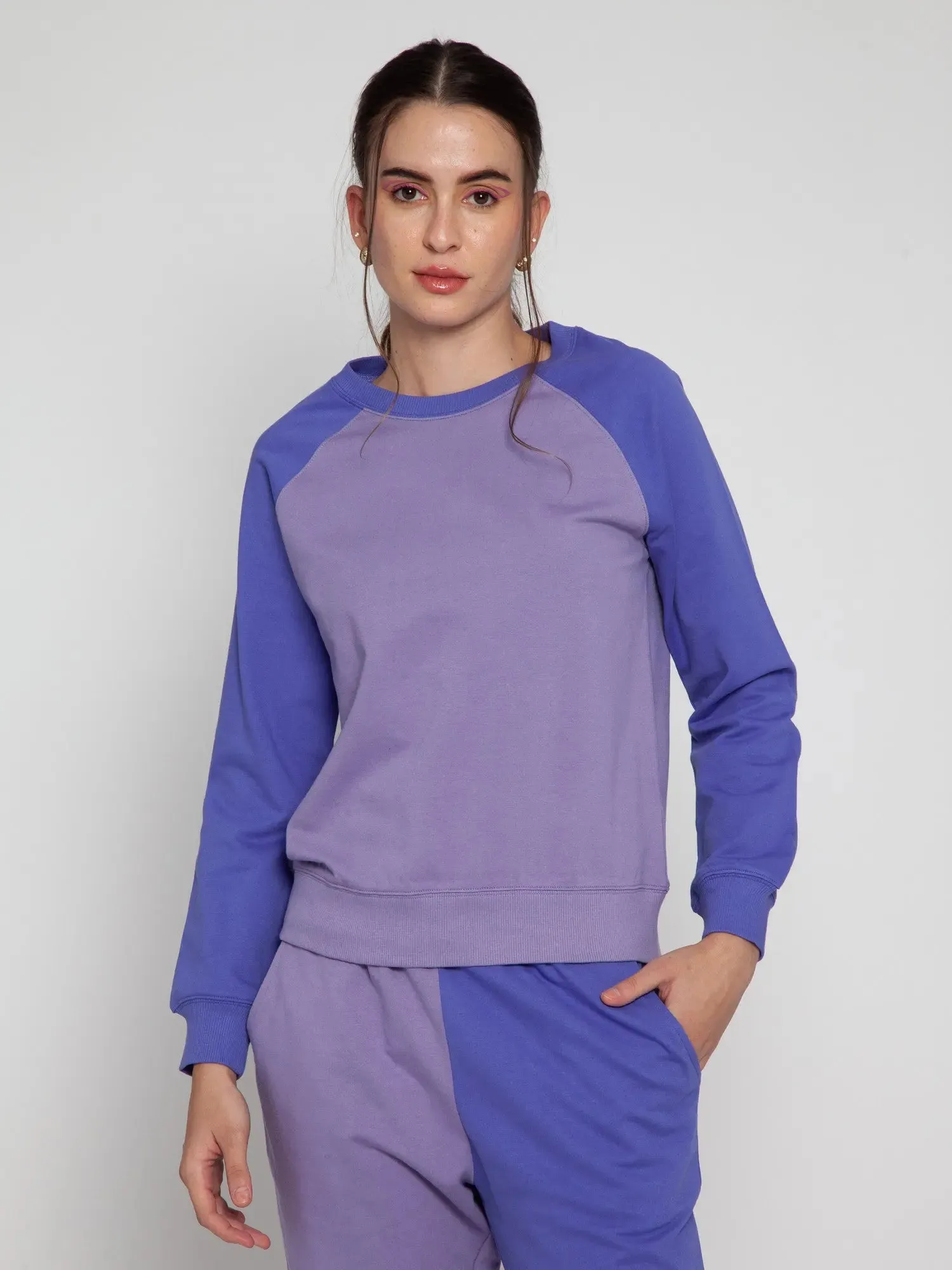 Lilac   Very Peri Split Sweatshirt