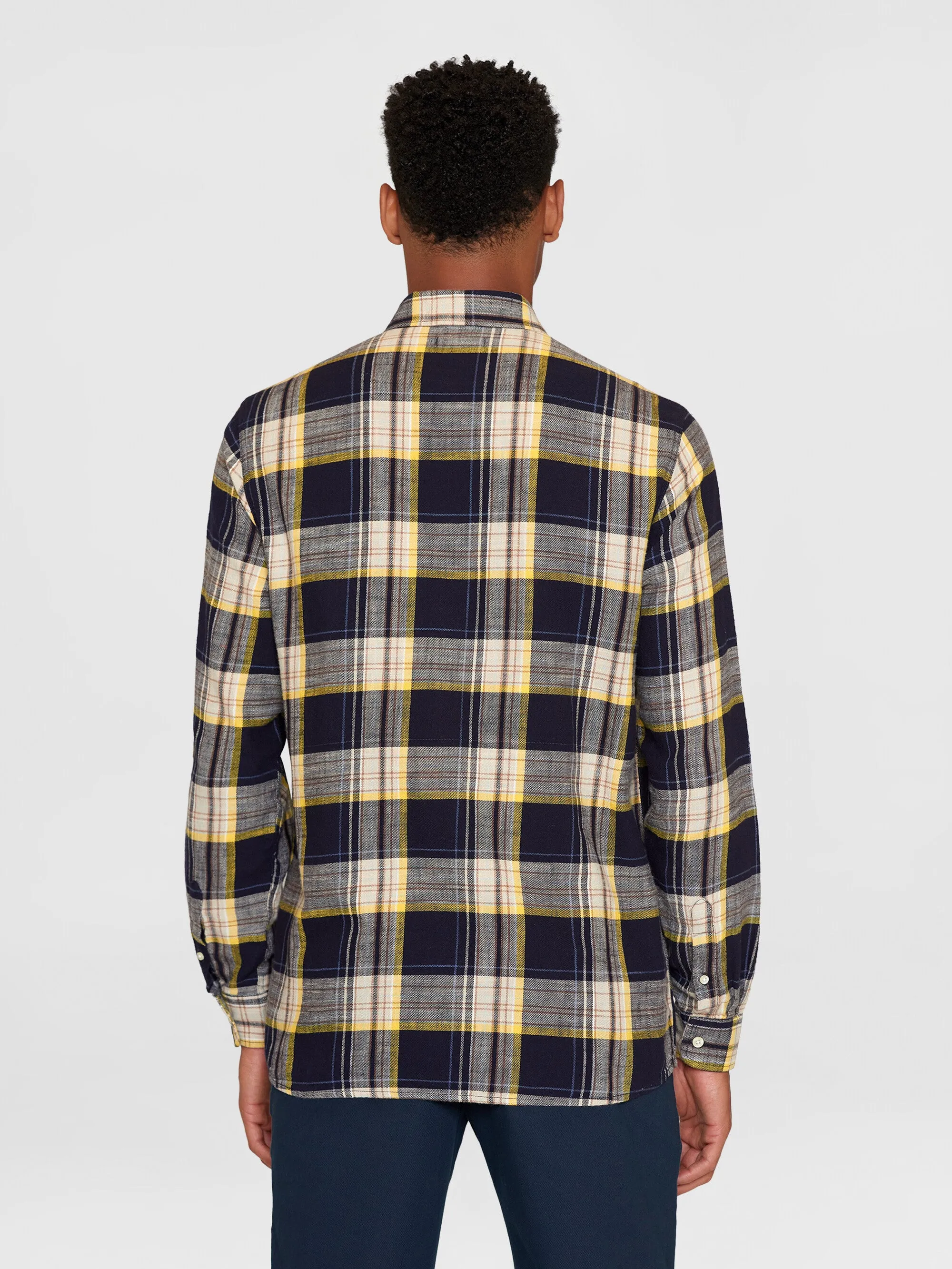 Loose checked shirt - GOTS/Vegan - Blue stripe