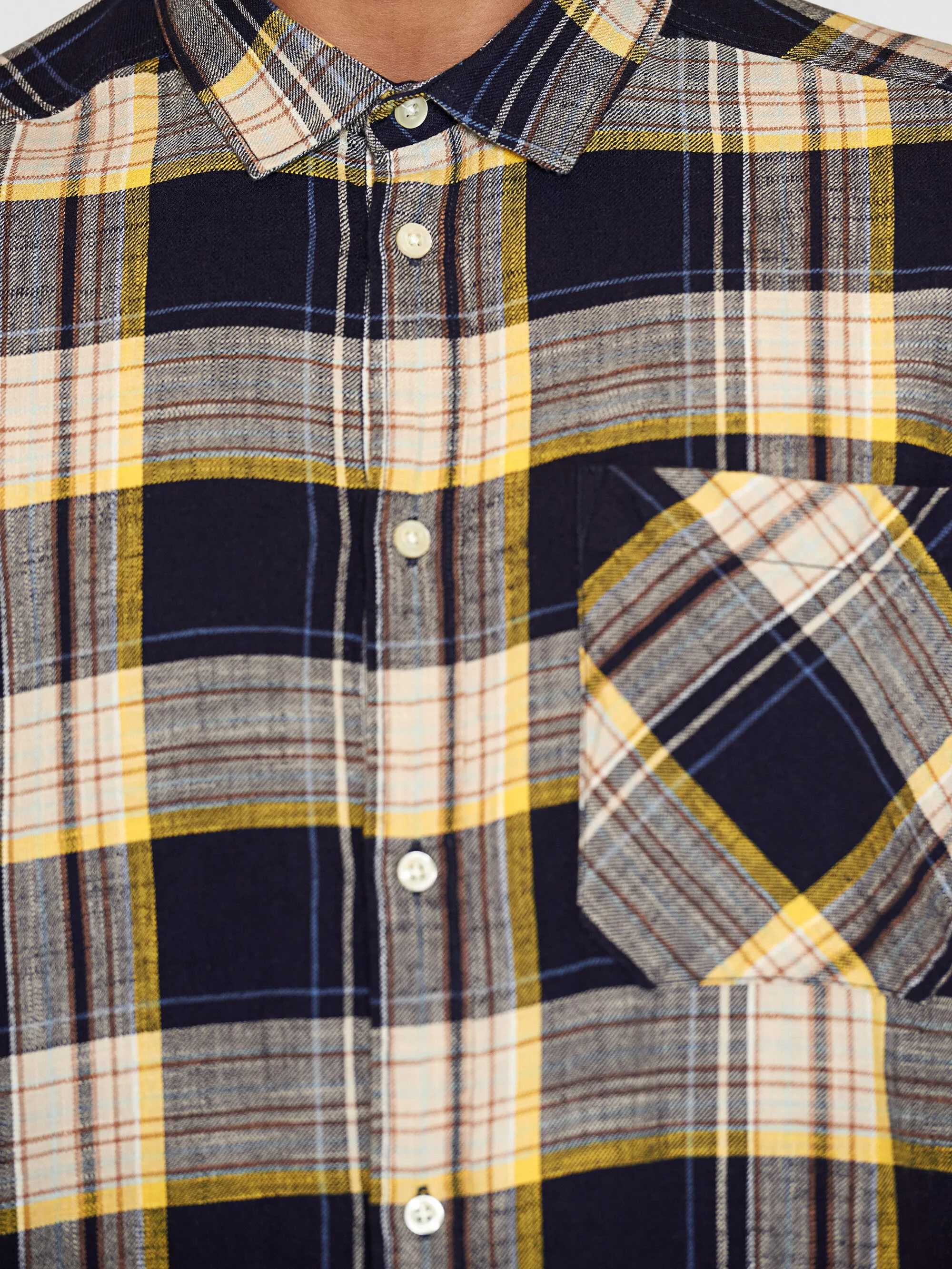 Loose checked shirt - GOTS/Vegan - Blue stripe