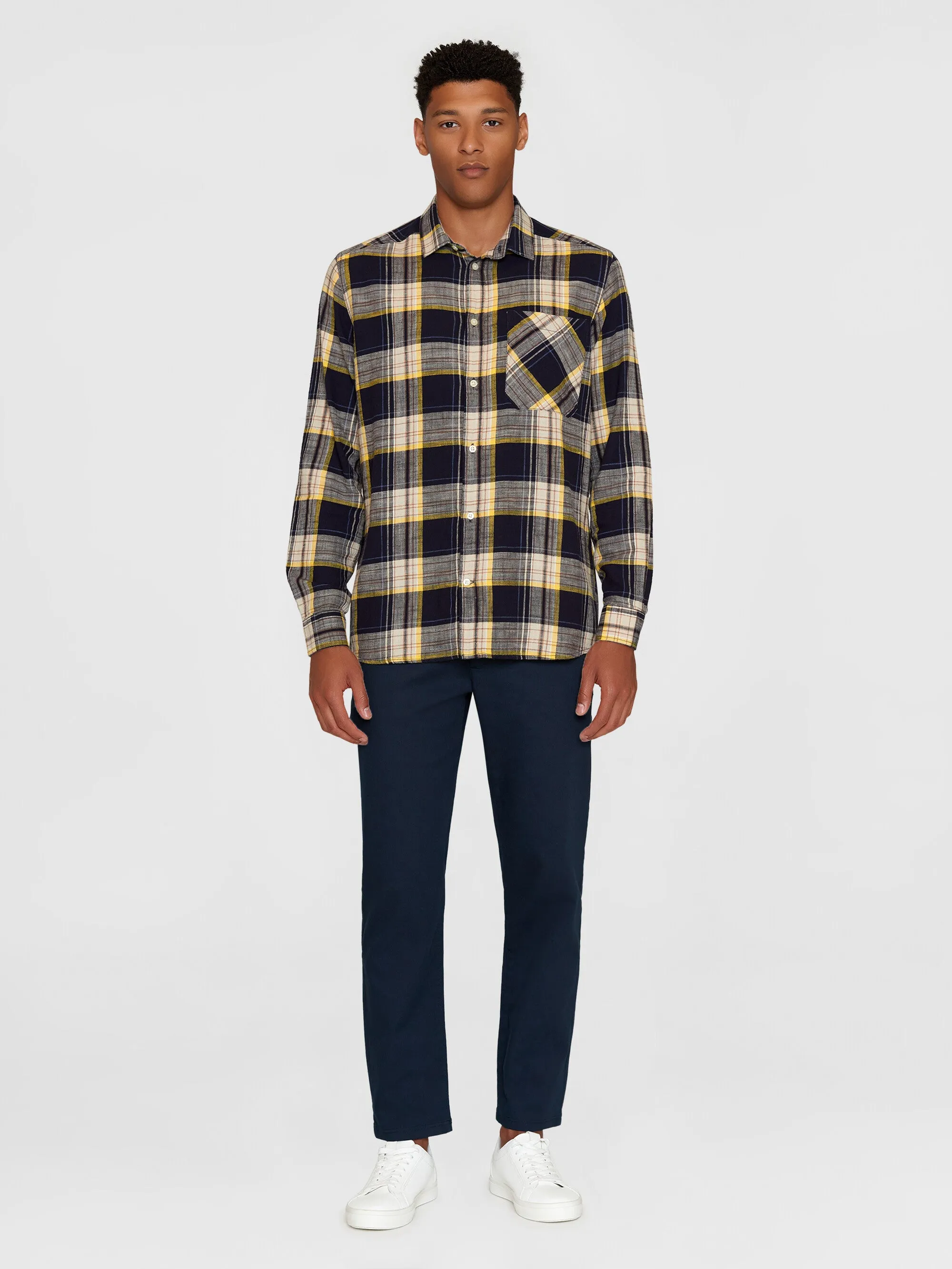 Loose checked shirt - GOTS/Vegan - Blue stripe