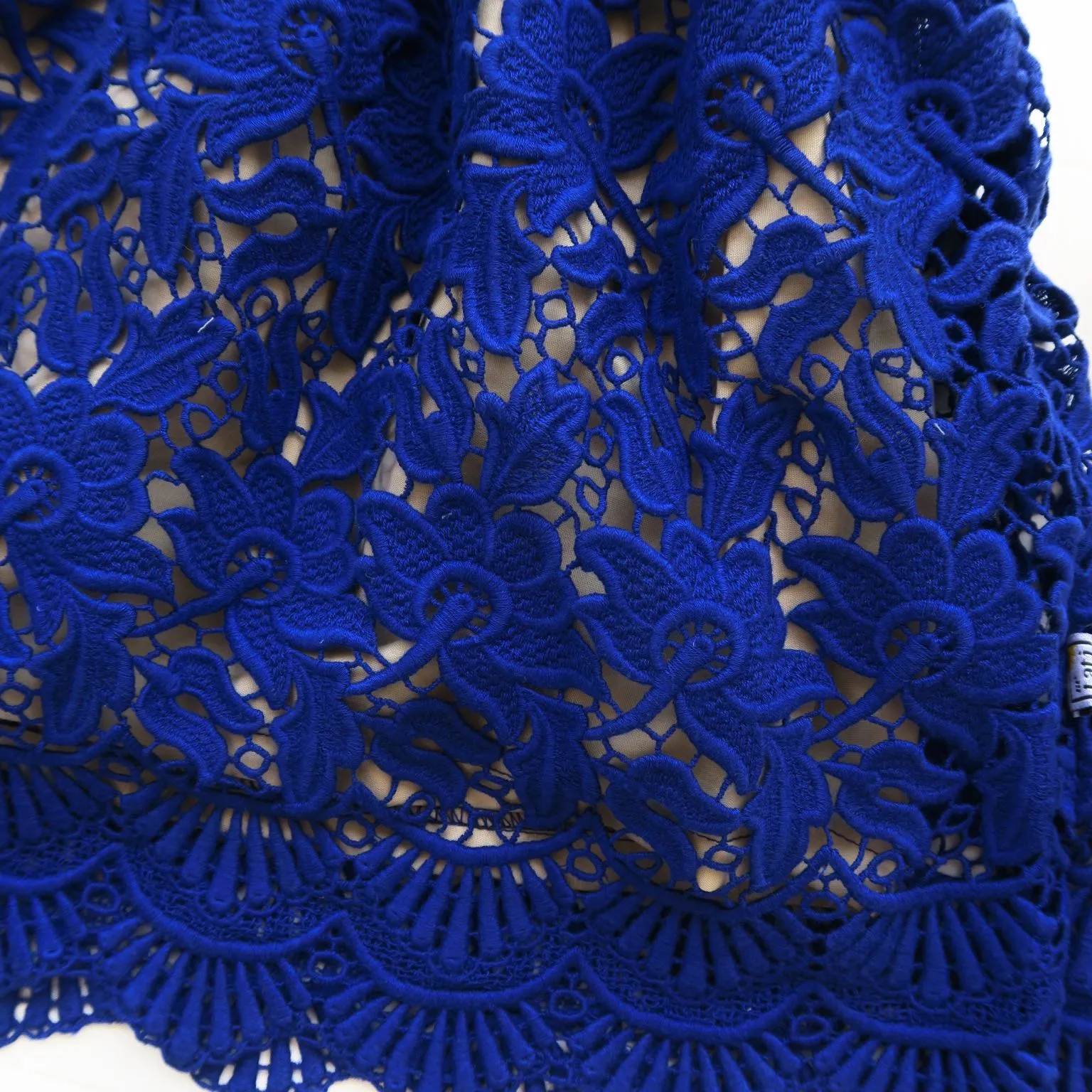 Lotus Dress in Blue Floral Lace