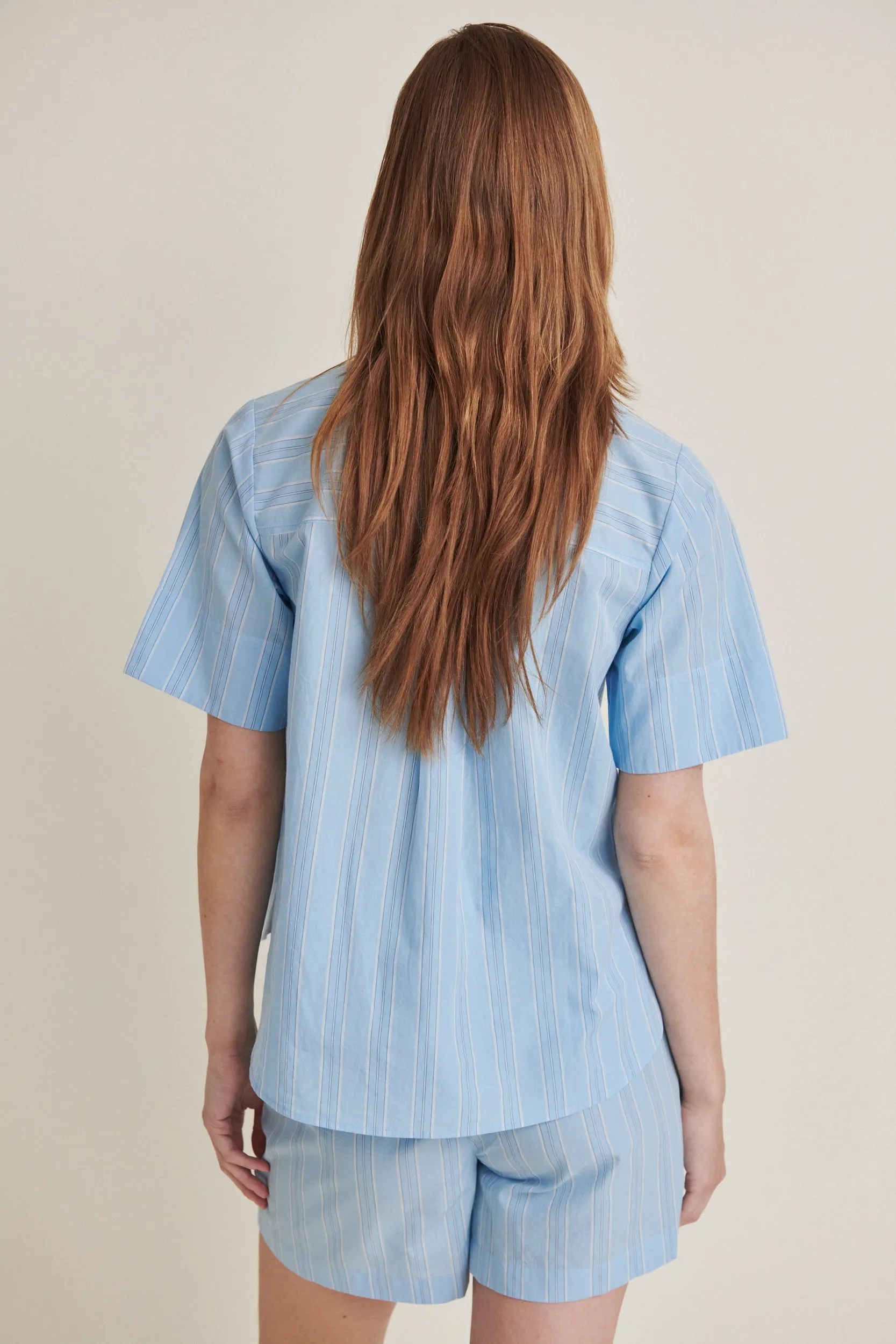 Marina SS Shirt - Airy blue / Lotus / Birch / Classic Blue