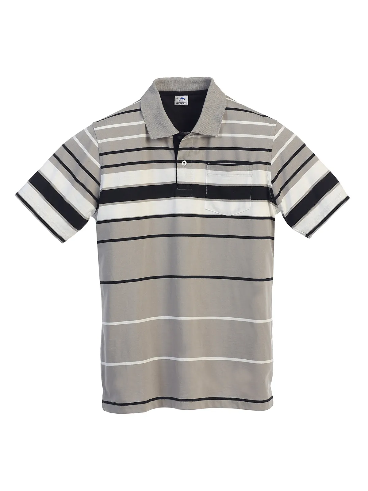 Men's Striped Polo Shirt w/ Pocket