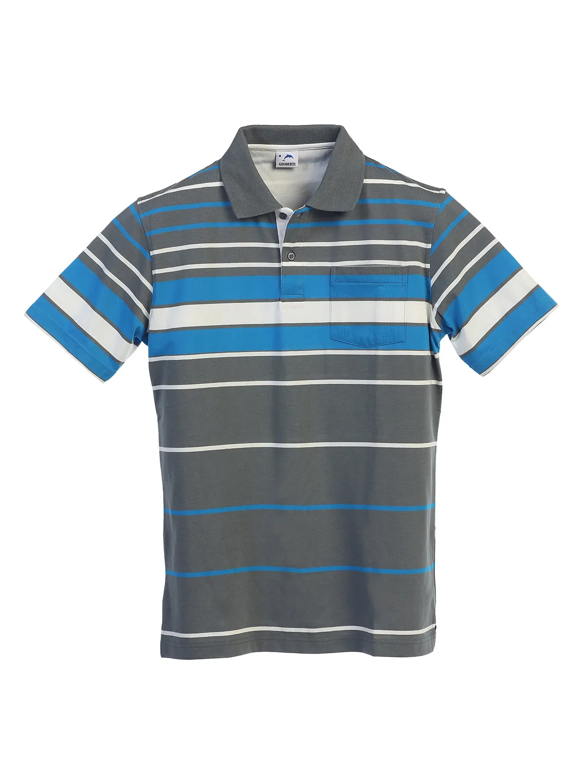 Men's Striped Polo Shirt w/ Pocket