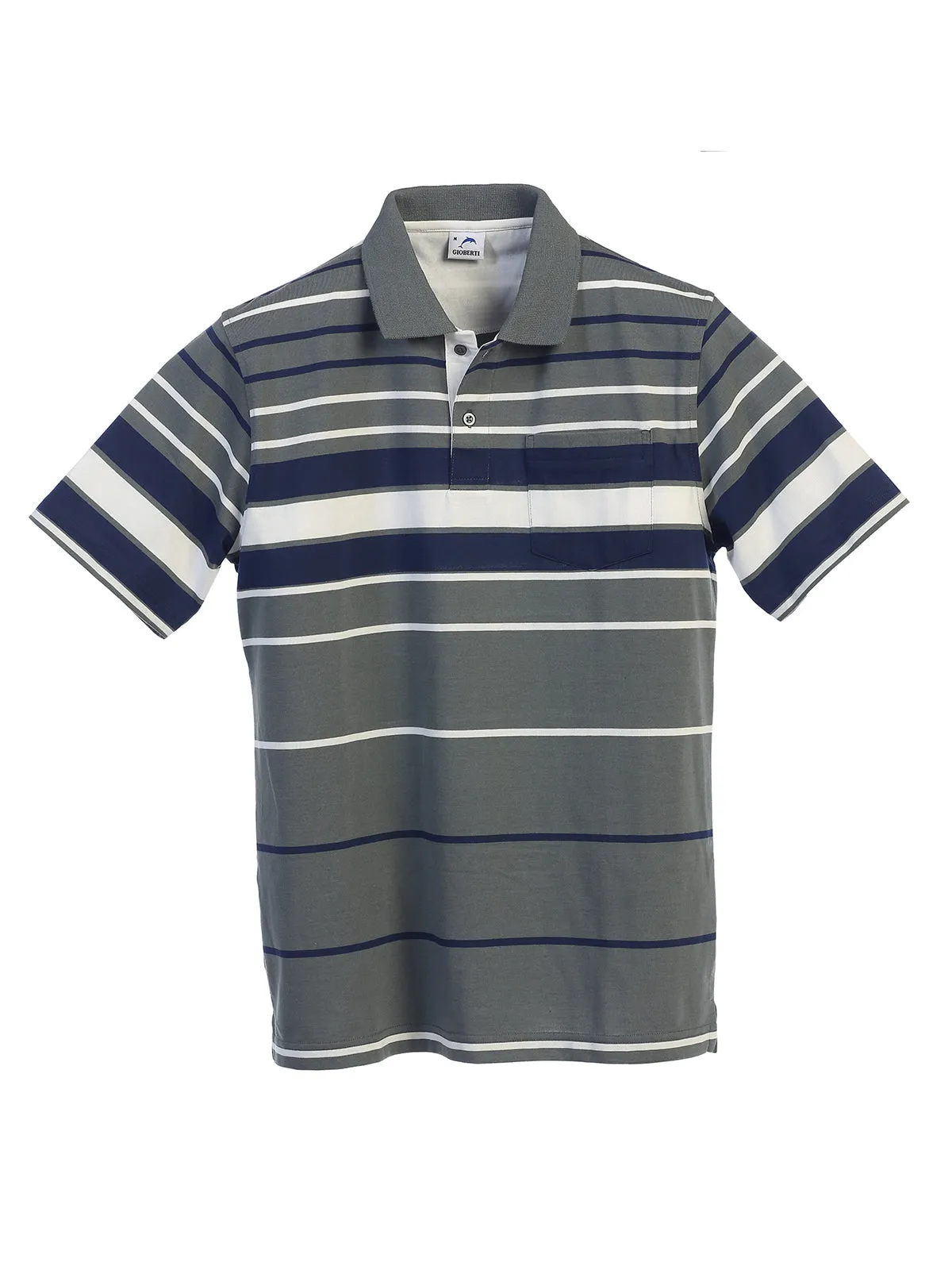 Men's Striped Polo Shirt w/ Pocket