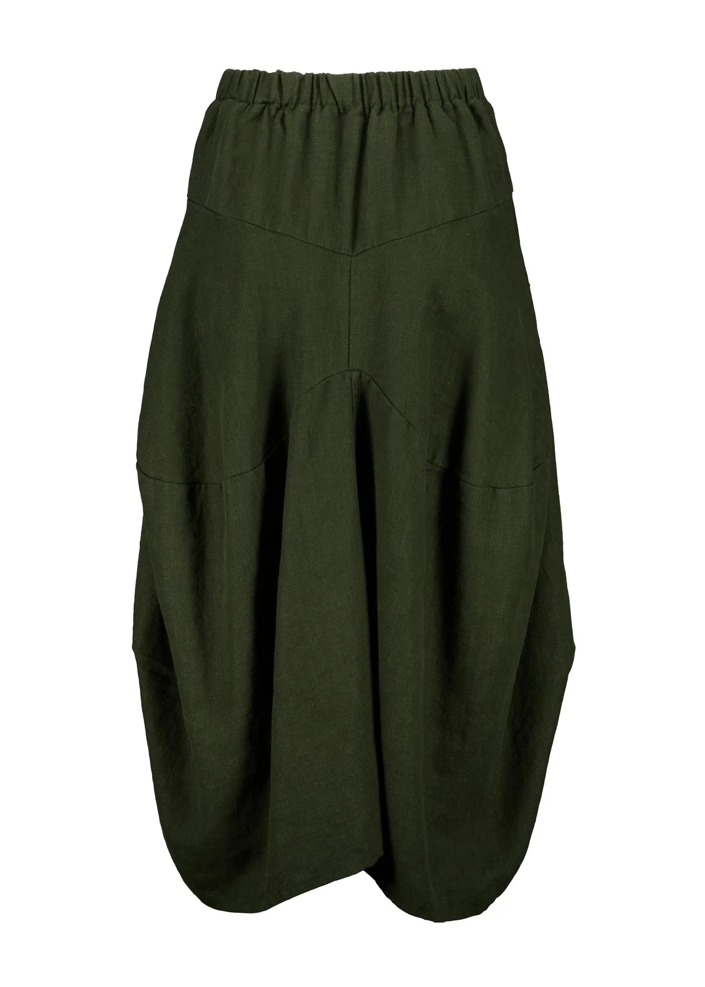 Milwaukee Fiesta Skirt Dark Khaki in Slub Linen