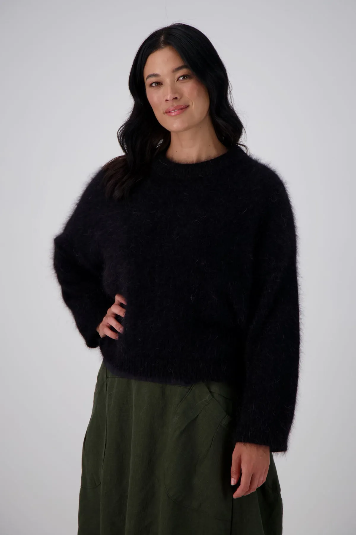 Milwaukee Fiesta Skirt Dark Khaki in Slub Linen