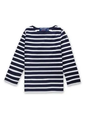 Minquiers striped sailor shirt for kids - in light cotton (MARINE/NEIGE)