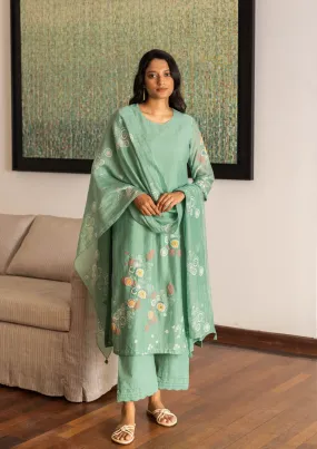 Mint Floral Kurta Set