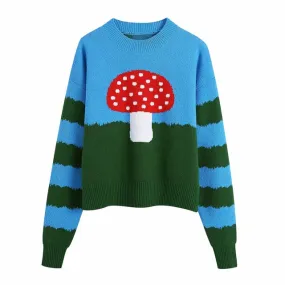 MUSHROOM KNITTED SWEATER