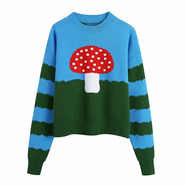 MUSHROOM KNITTED SWEATER
