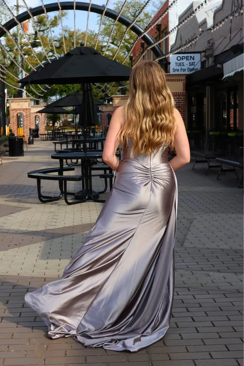 Nicolette Strapless Satin Gown