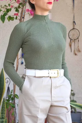 ONZA 70's Stretchy Zip Neck Sweater