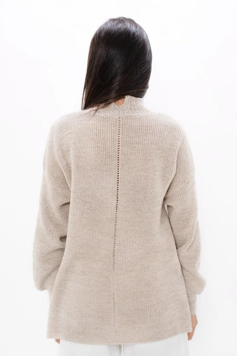 Ottawa YOW High Neck Sweater in Sand Marl