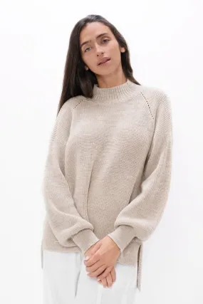 Ottawa YOW High Neck Sweater in Sand Marl