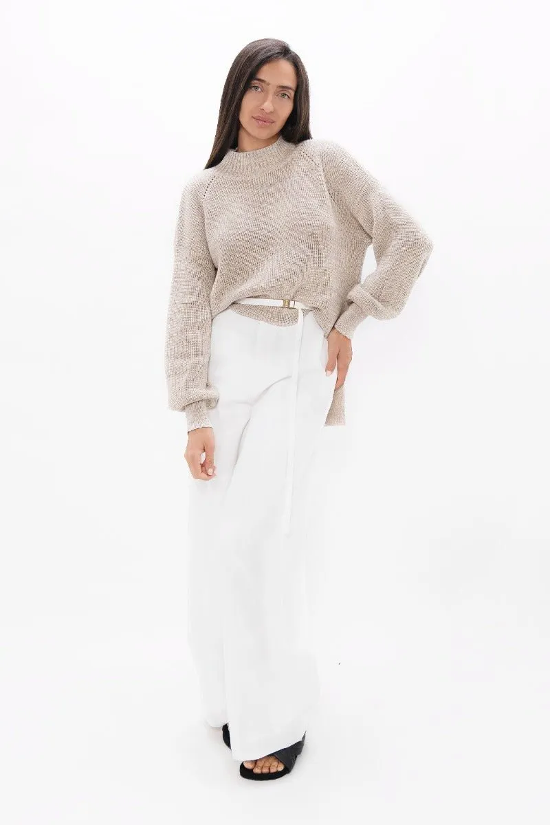 Ottawa YOW High Neck Sweater in Sand Marl