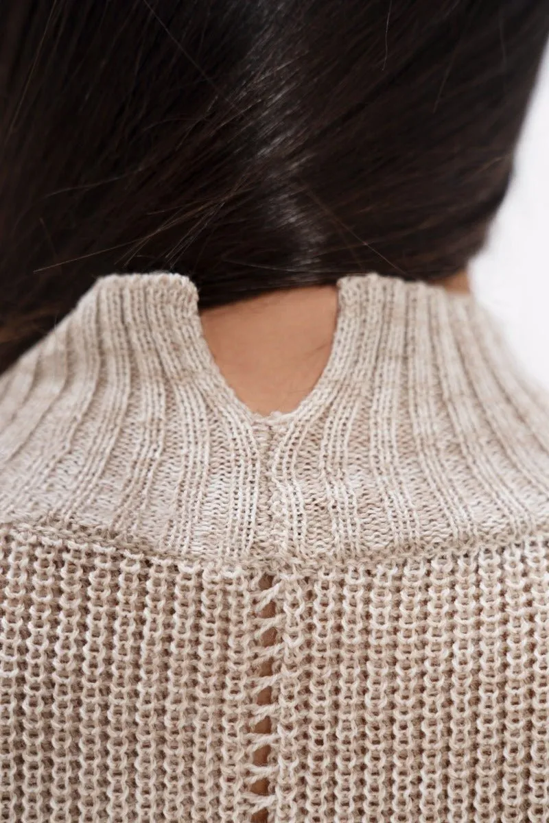 Ottawa YOW High Neck Sweater in Sand Marl